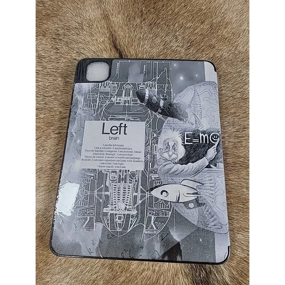 Right & Left Brain Art Design iPad Case Cover w/ Keyboard Folio Colorful Graphic